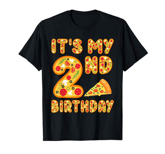 2 Years Old Boys Girls Kids 2nd Birthday Pizza Family T-Shirt
