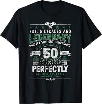 Vintage Legendary 50 Years Old Aged Perfectly 50th Birthday T-Shirt
