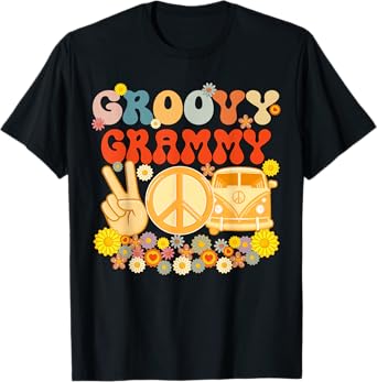 Groovy Grammy Retro Matching Family Baby Shower Mother's Day T-Shirt