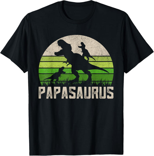 Funny Grandpa Shirts, Papasaurus Dinosaur 2 Kids Fathers Day T-Shirt