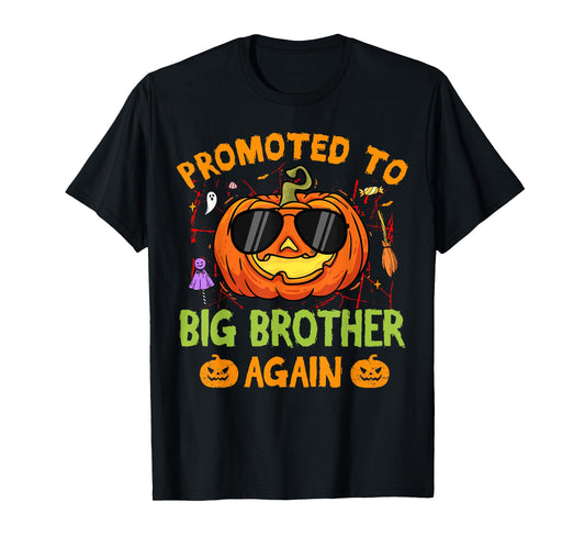 Promoted To Big Brother Again Halloween Pumpkin Family T-Shirt