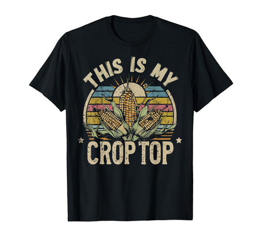 Vintage This Is My Crop Top Funny Farmer T-Shirt