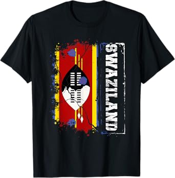 Retro Patriotic Swazi Flag Swaziland T-Shirt