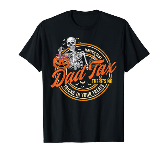 Funny Dad Tax Halloween Shirt Candy Pumpkin Dad Joke Men T-Shirt