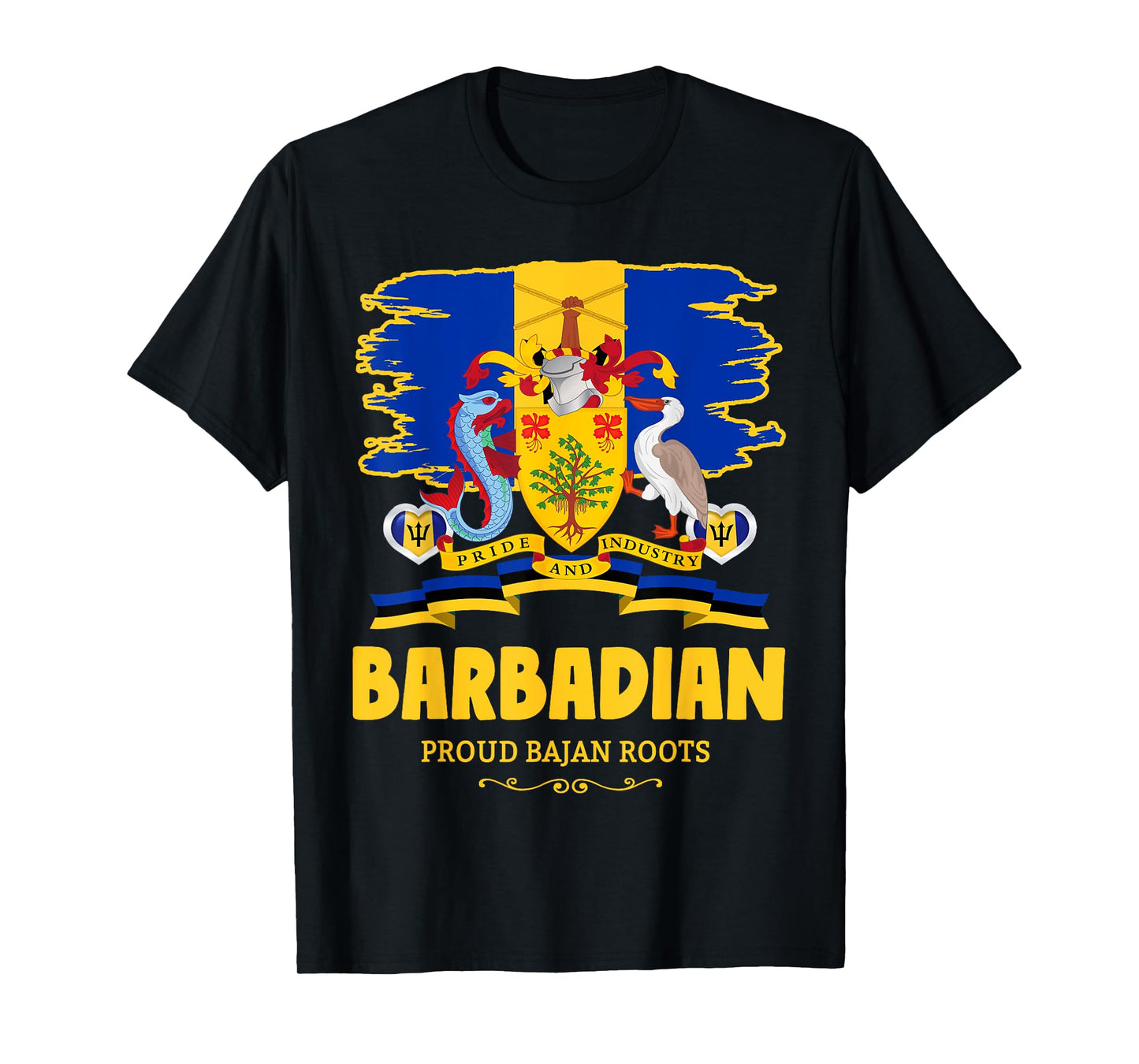 Barbados Flag Outfit Idea For Kids & Barbadian Flag Themed T-Shirt