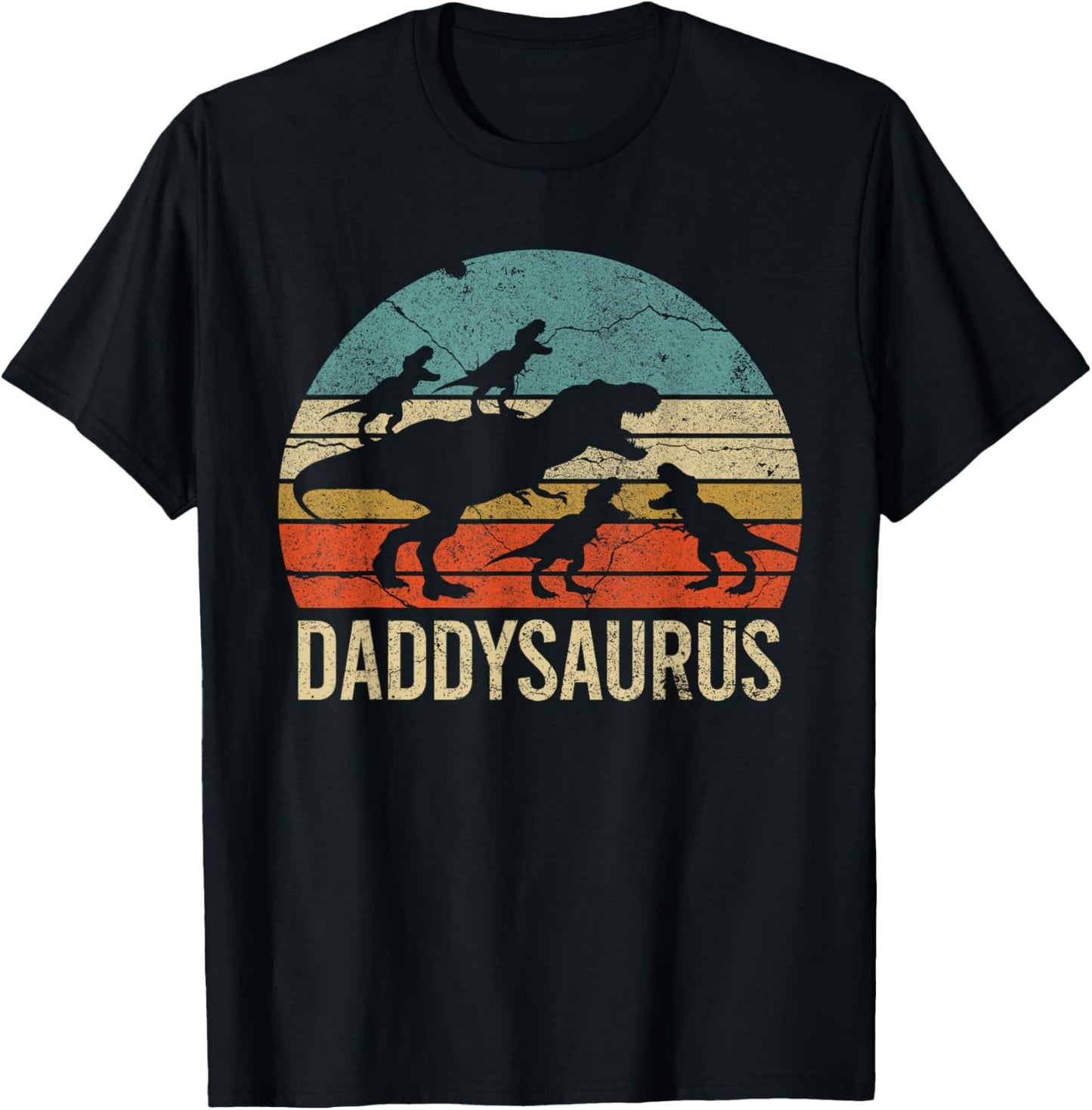 Daddy Dinosaur Daddysaurus 4 four kids Gift For Father Day T-Shirt