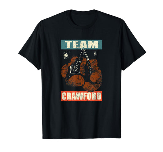 Crawford Last Name Retro Family Name Crawford Boxing T-Shirt