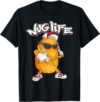 Cool Gangster Chix Fingers Fans Boys Girls Designs Funny Nug Life Gift | Cute Chicken Nuggets Lover Unisex-Adults and Kids T-Shirt