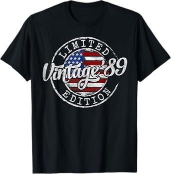 Vintage 1989 36th Birthday Gifts For Men Women 36 Year Old T-Shirt