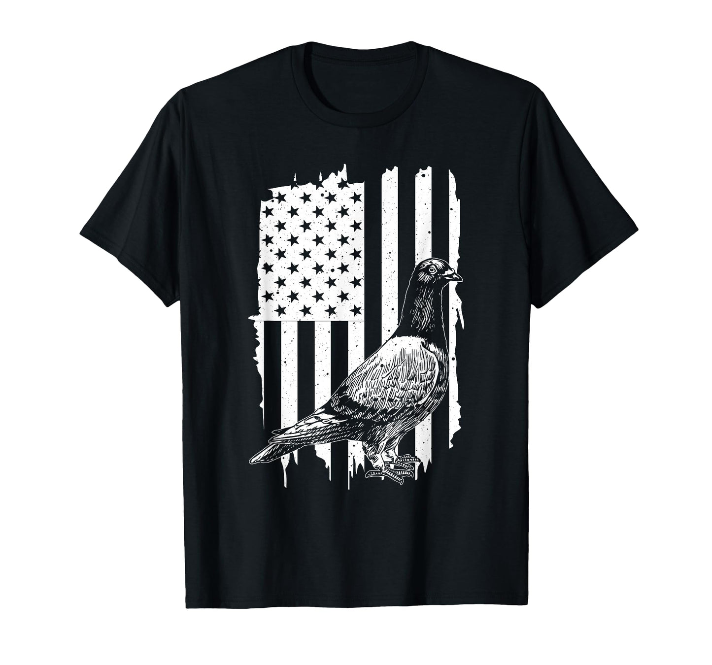 Cool Pigeon Design Men Women Patriotic US Flag Pigeon Lovers T-Shirt