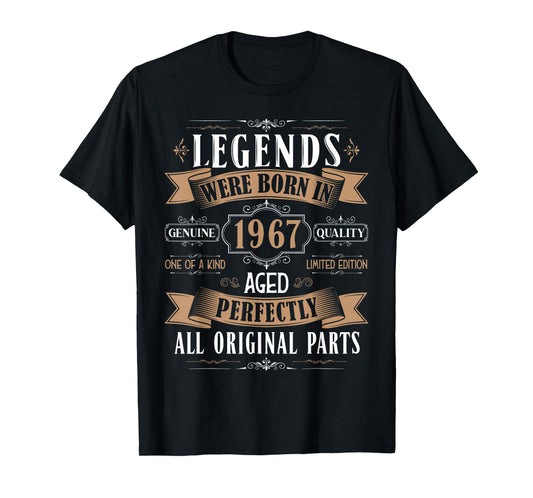 Legends Born In 1967 58th Birthday 58 Years Old Bday Men T-Shirt