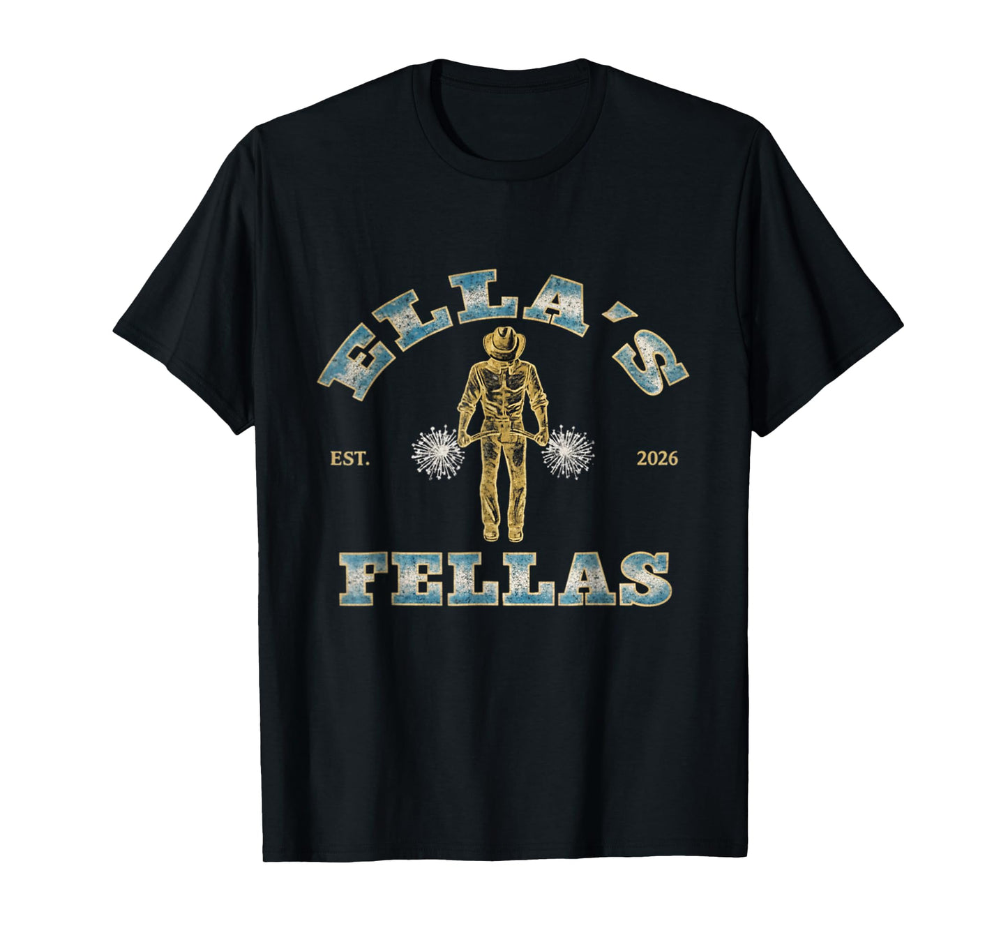 Ellas Fellas Vintage Retro Tee - Matching Squad 70s Style T-Shirt - T-Shirt | Black