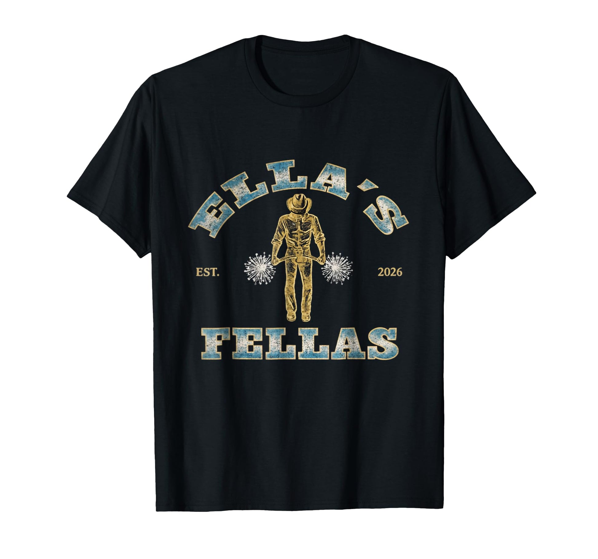 Ellas Fellas Vintage Retro Tee - Matching Squad 70s Style T-Shirt - T-Shirt | Black