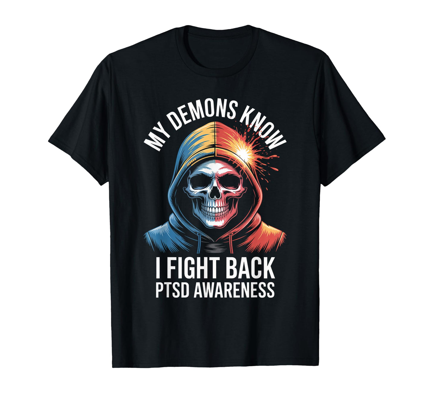 Reaper PTSD My Demons Know I Fight Mental Health Awareness T-Shirt