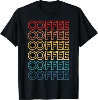 Retro Coffee Repeat Design for Caffeine Lovers Addicts T-Shirt