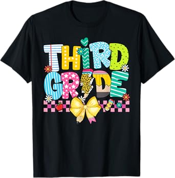 3rd Grade For Boys Girls Teacher Third Grade Back to School T-Shirt