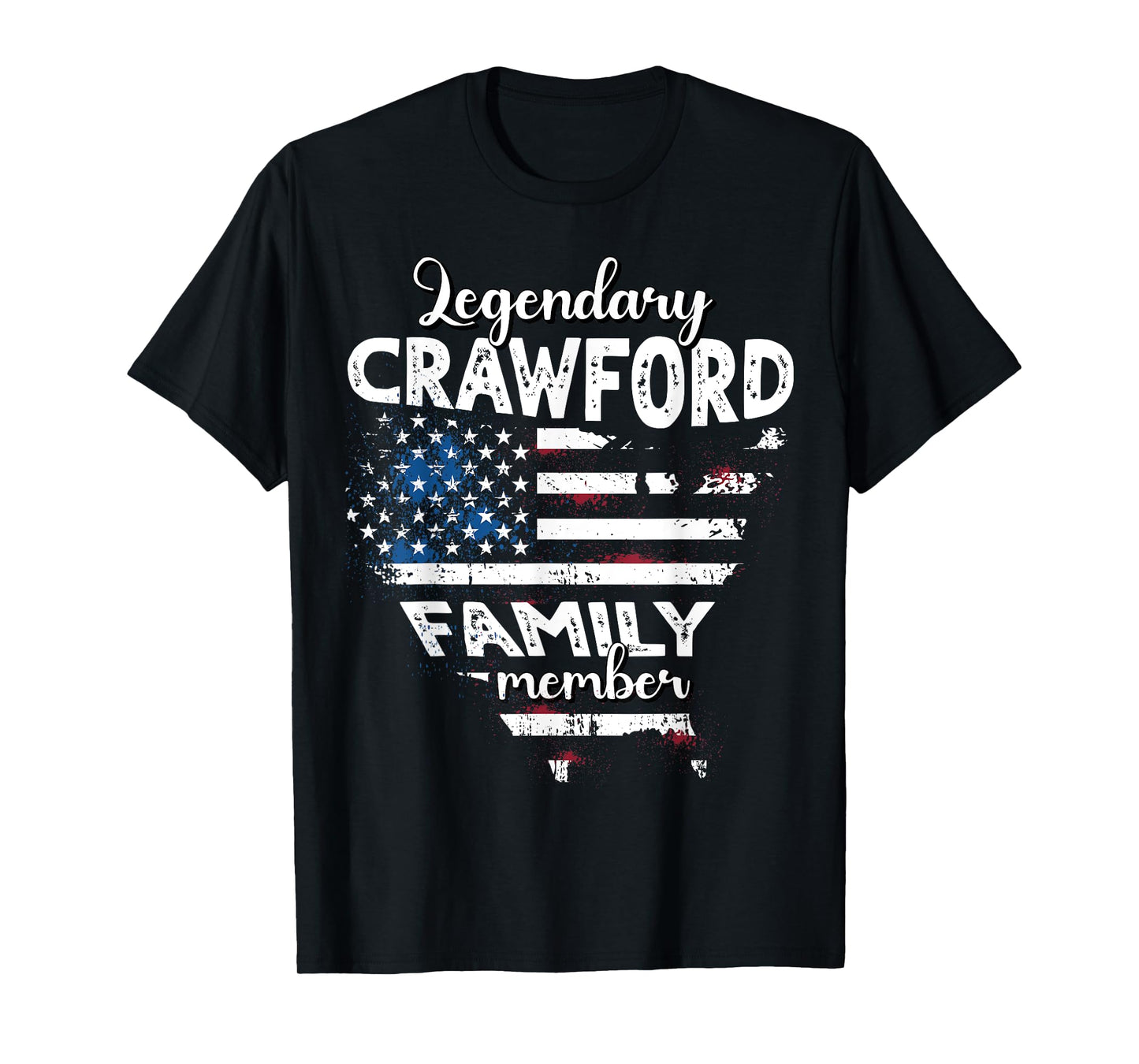 Surname Crawford US Flag Crawford Last Name Crawford T-Shirt