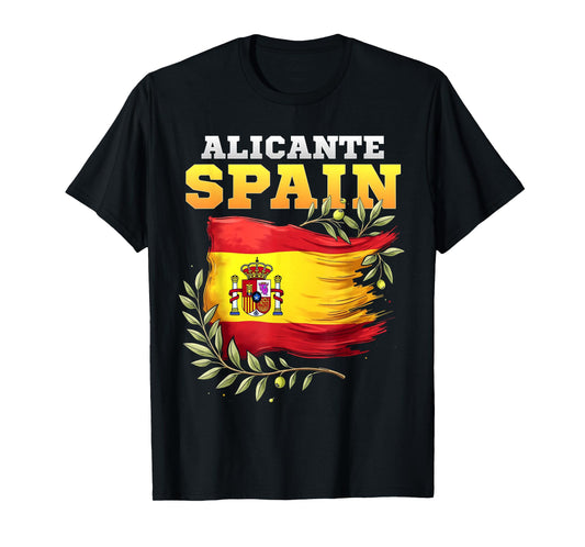 Alicante Spain Flag Espana Vacation Travel Souvenir T-Shirt