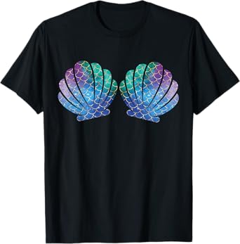 Mermaid Sea Shell Bra Costume halloween Matching T-Shirt