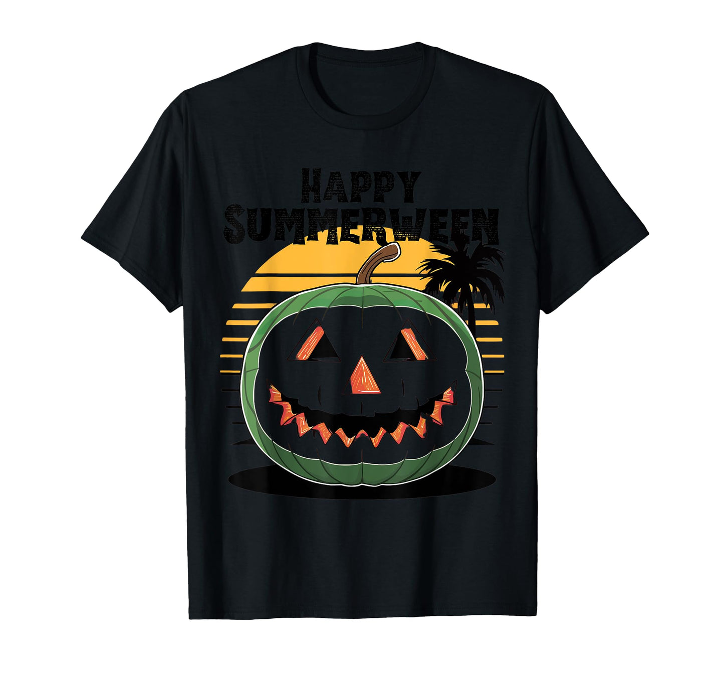Happy Summerween Watermelon Jack-o'-Lantern Summer Halloween T-Shirt for Men Women Kids