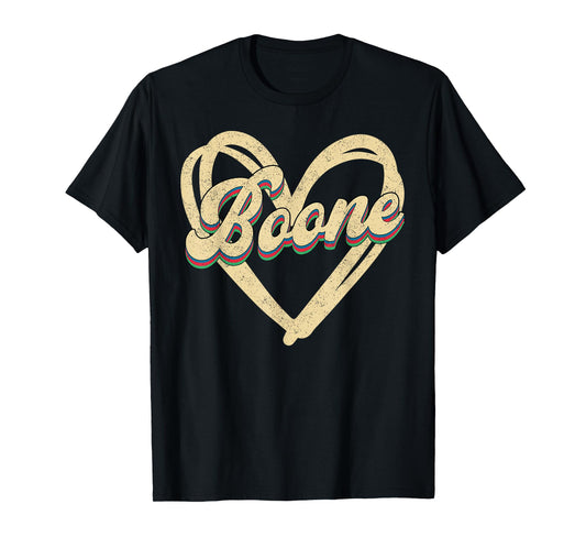 Boone Family Name I Love Boone Personalized Vintage T-Shirt