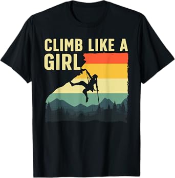 Cool Rock Climbing For Women Girls Mountain Rock Climbers T-Shirt