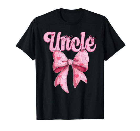 coquette bow family matching Groovy pink Uncle T-Shirt