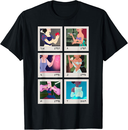 Disney Princess Polaroid Photo Grid T-Shirt
