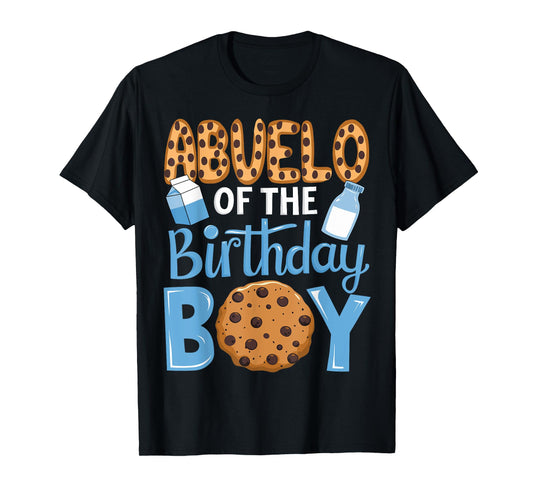 Abuelo of The Birthday Boy Milk and Cookies Grandpa 1st Bday T-Shirt
