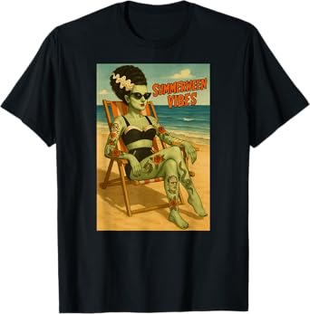Summerween Vibes Retro Beach Gothic Style Tee T-Shirt