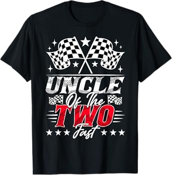 Uncle Of The Two Fast Second Birthday Racing Car Family T-Shirt