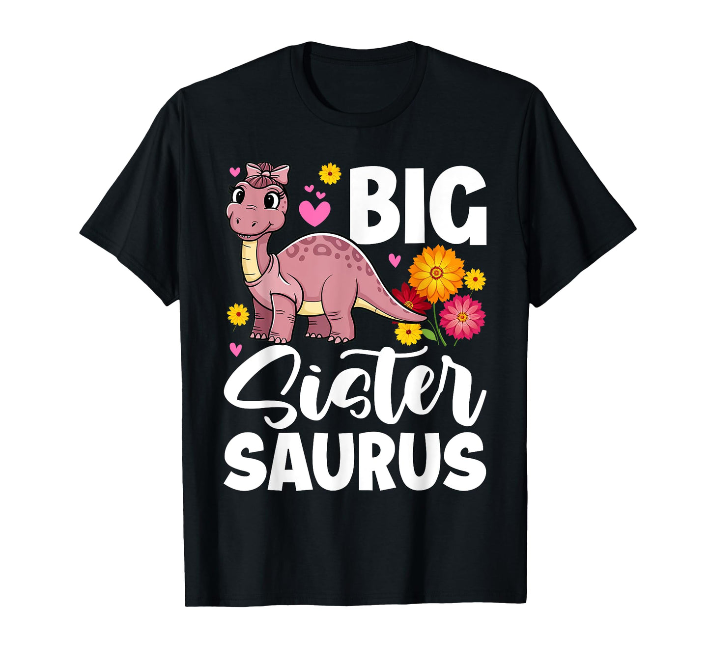 Big Sister Saurus Dinosaurs Girl Funny Cute Dinos T-Shirt