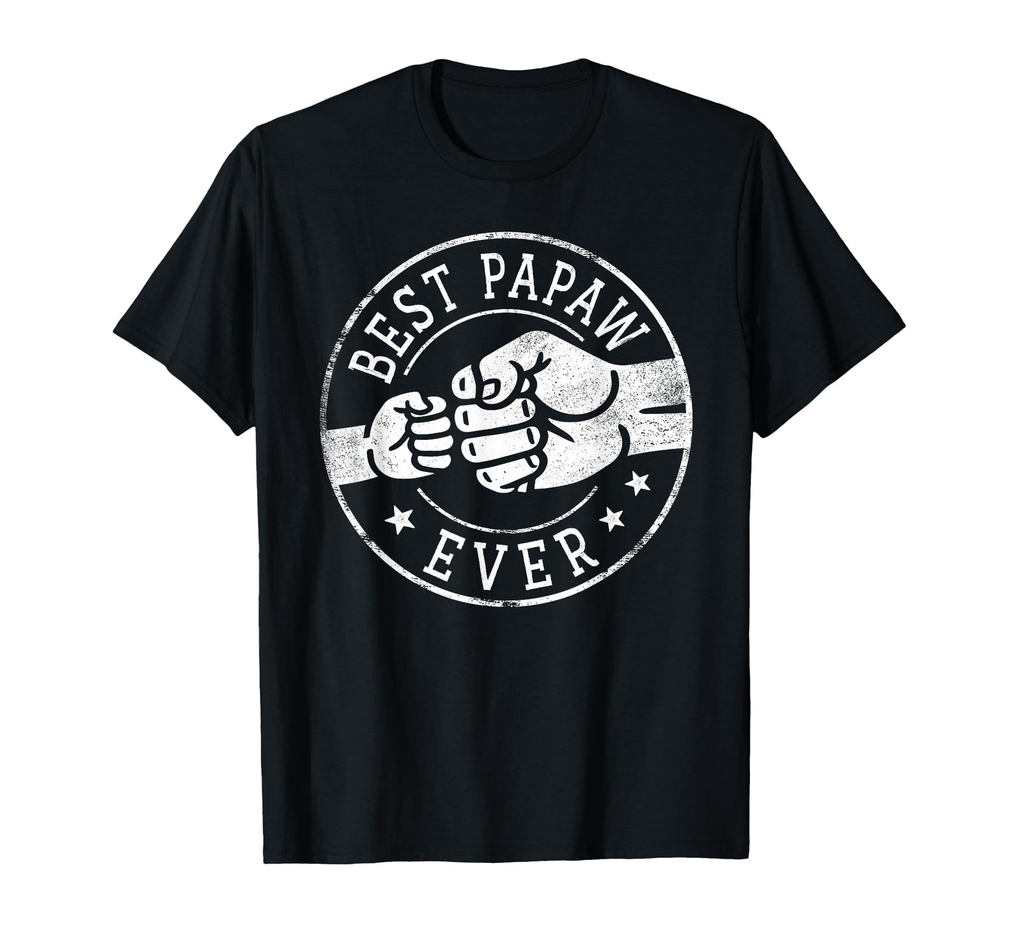 Best Papaw Ever - Fist Bump Circle Emblem Design Papaw T-Shirt
