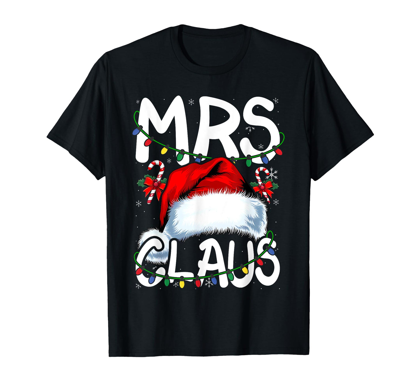 Mr and Mrs Claus Couples Matching Christmas Pajamas Santa T-Shirt