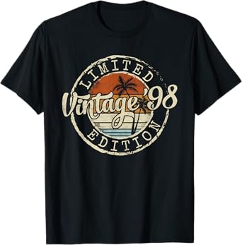 Vintage 1998 27th Birthday Gifts For Men Women 27 Year Old T-Shirt