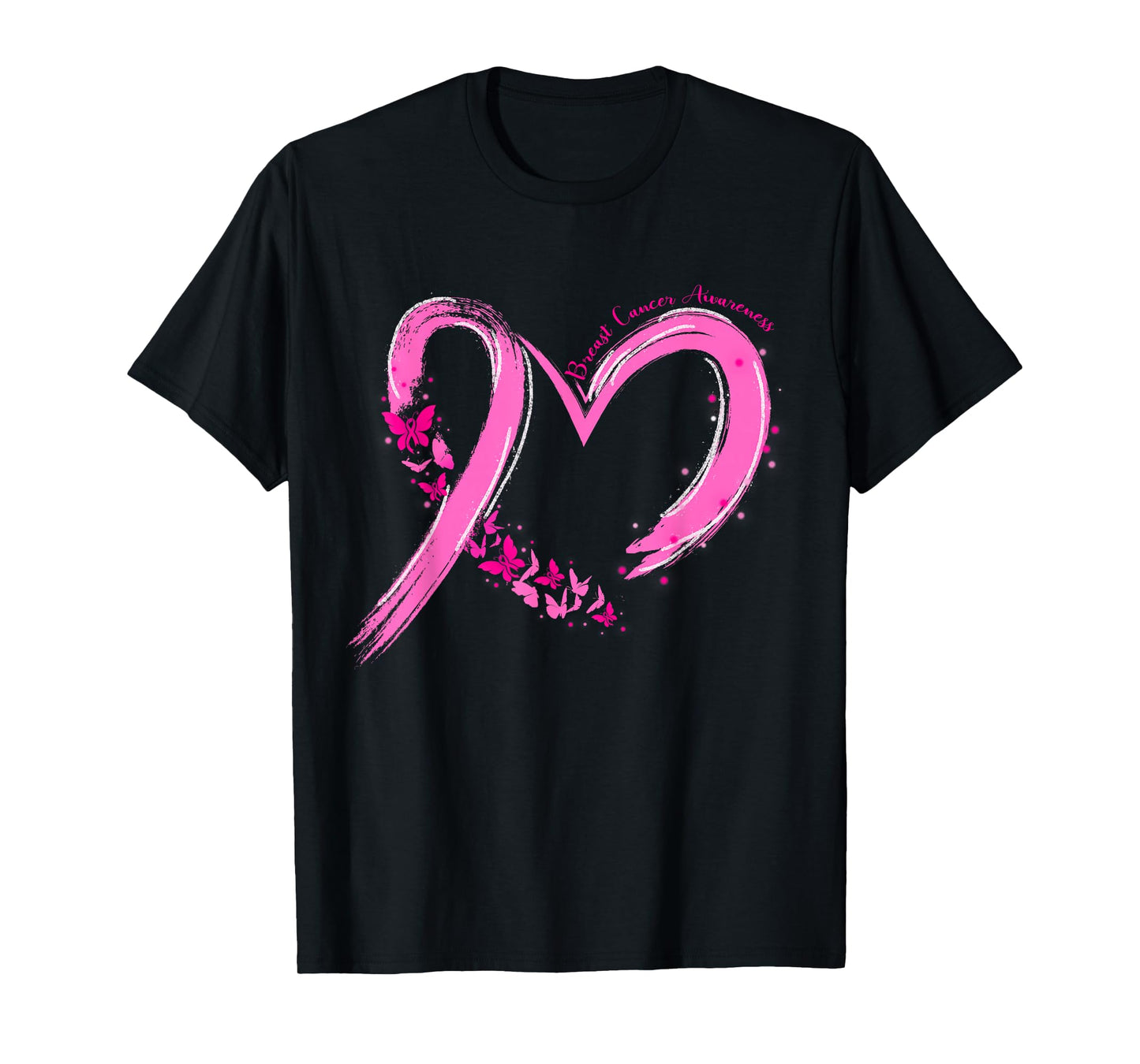 Breast Cancer Awareness Pink Ribbon Butterfly Support Women T-Shirt