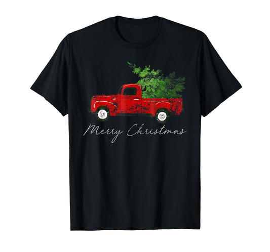 Vintage Wagon Christmas T-Shirt - Tree On Car Xmas Vacation T-Shirt
