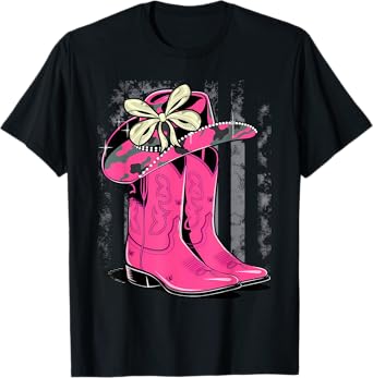 Cowgirl Boots Country Cute Preppy Girls Toddler Kids Women T-Shirt