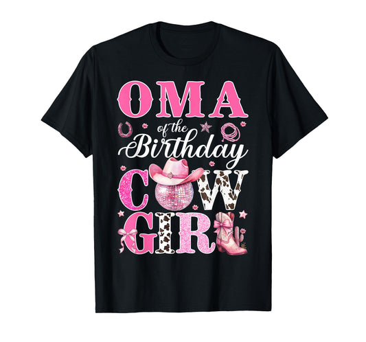 Cute Oma Of The Birthday CowGirl Rodeo Western Bday Party T-Shirt