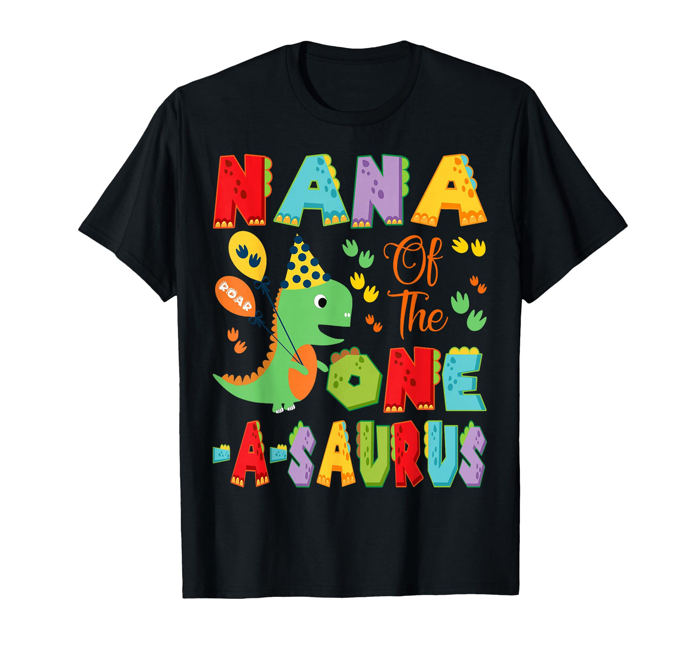 Nana Of The One-A-Saurus 1St Birthday Boy Dinosaur T-Shirt