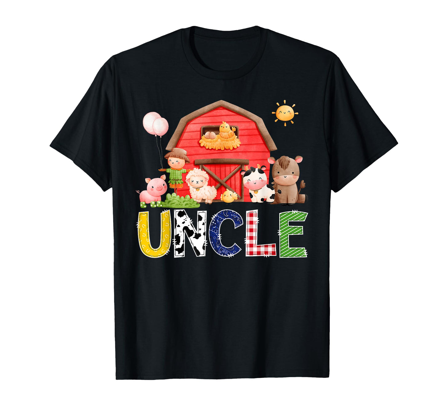 Uncle Red Farm Cow Birthday Boy Party Matching Family T-Shirt