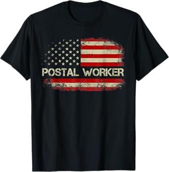 American Postal Worker USA Flag Mailman Mail 4th of July T-Shirt