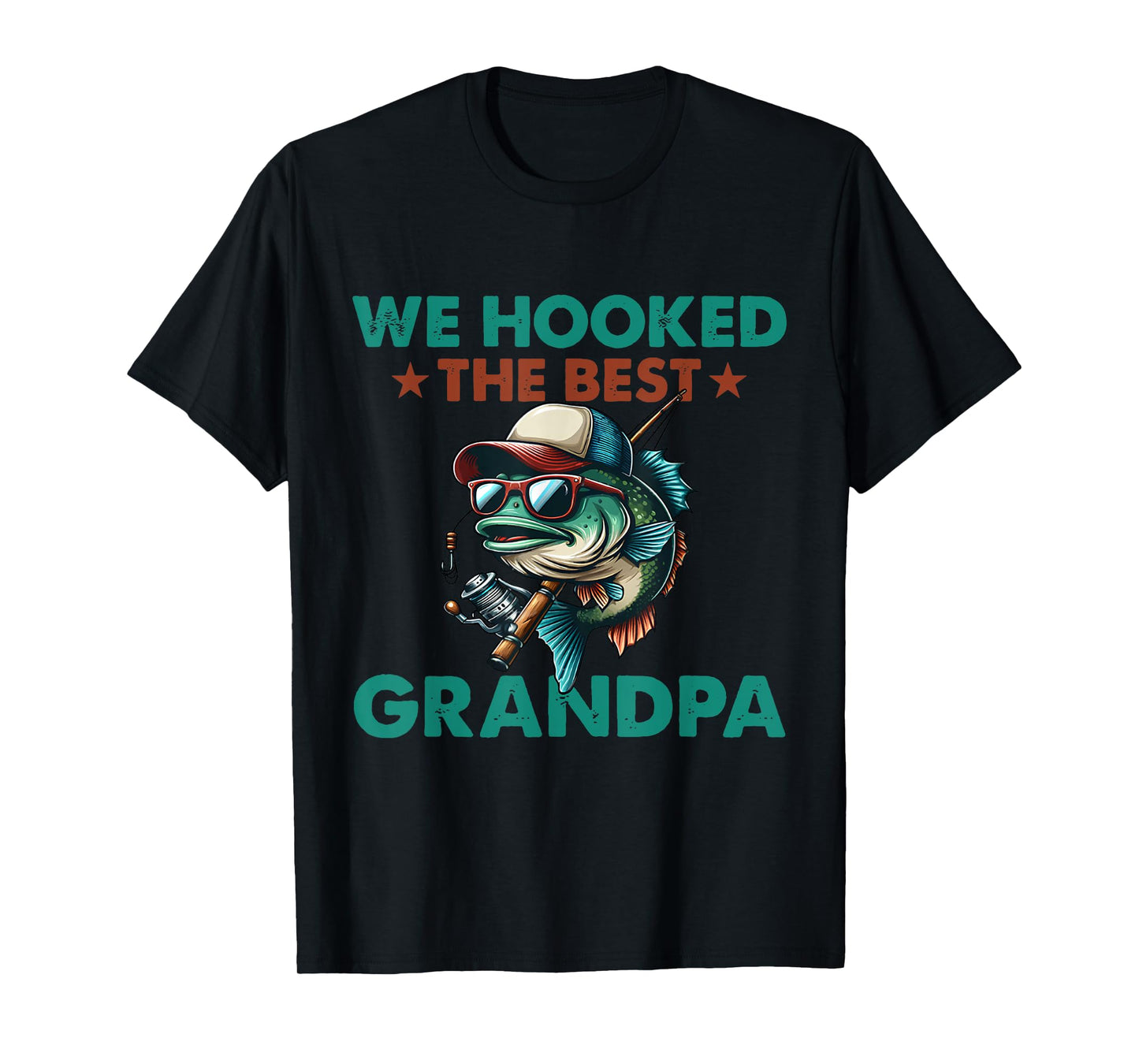 Vintage We Hooked The Best Grandpa Fishing Funny Fathers Day T-Shirt