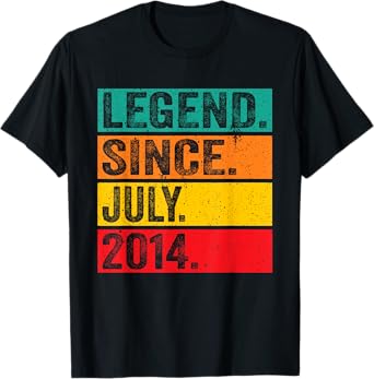 Legend Since July 2014 11th Birthday 11 Years Old Vintage T-Shirt