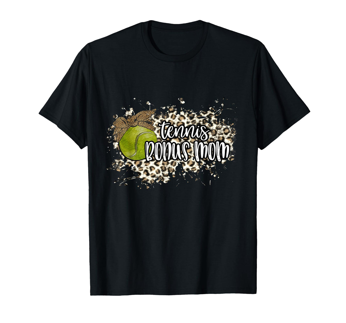Tennis BONUS MOM Tennis Ball Graphic Shirt Leopard Bandana T-Shirt