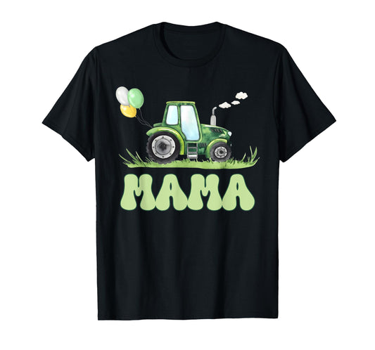 Mama of The Birthday Boy Tractors Farm Trucks Matching T-Shirt