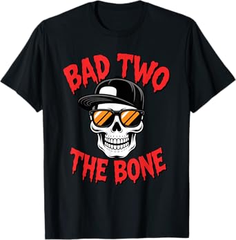 Bad To The Bone Birthday Halloween Skeleton kids Boy Toddler T-Shirt