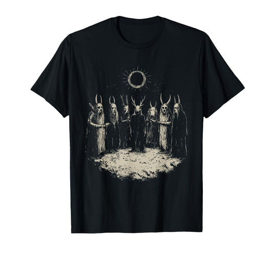 Vintage Creepy Weirdcore Baphomet Blackcraft Goth Halloween T-Shirt