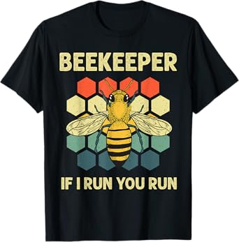 Funny Beekeeper Art For Men Women Bee Honeycomb Beekeeping T-Shirt