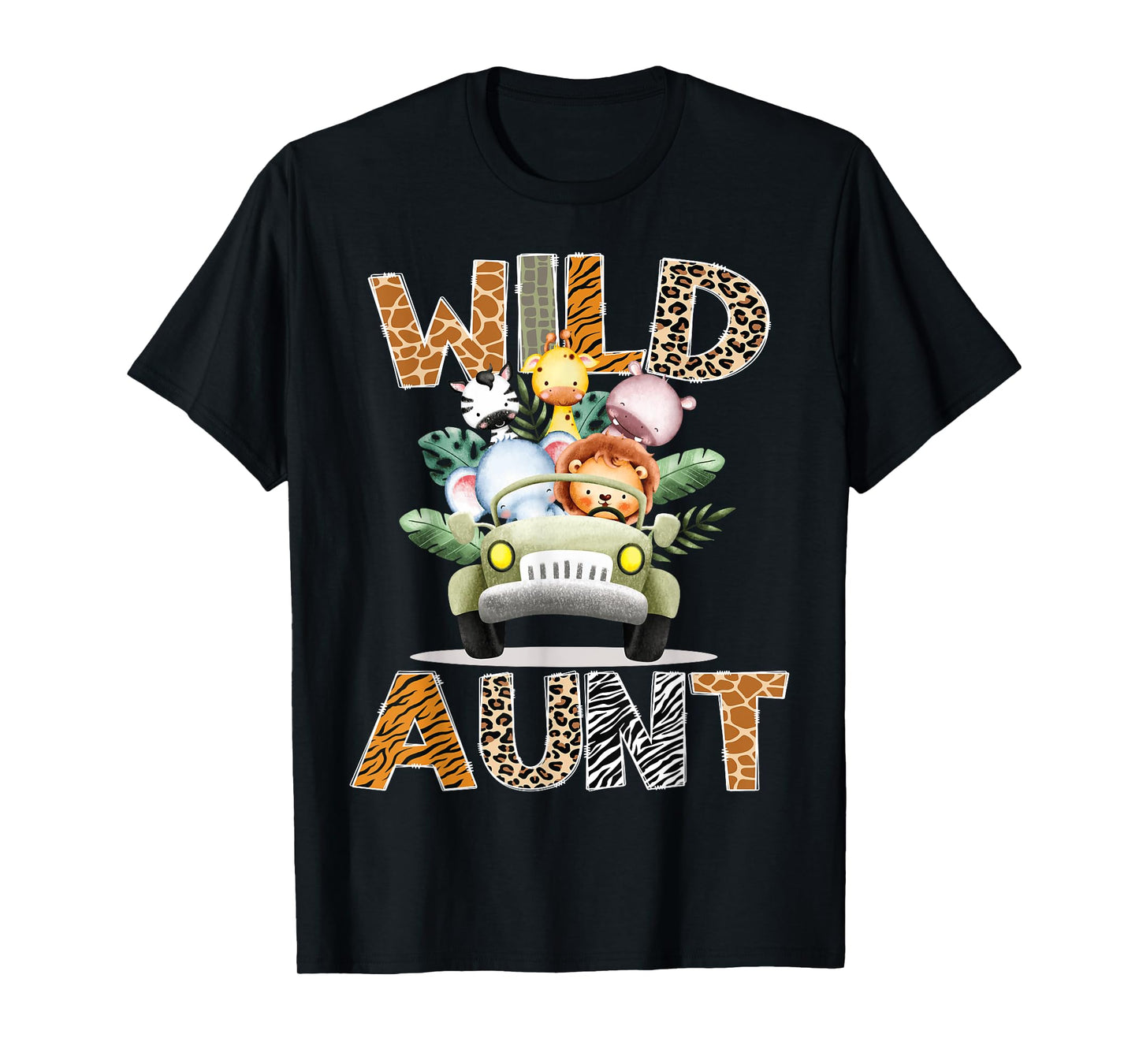 Wild Aunt Safari Jungle Animals 1st Birthday Truck T-Shirt